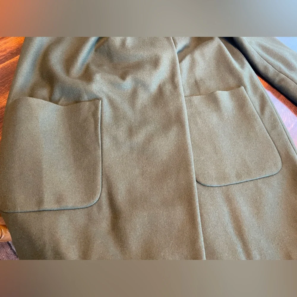 J. Crew Icon Wool Cashmere By Nello Gori Trench Pea Coat Women’s 2 Forest green - Picture 6 of 13